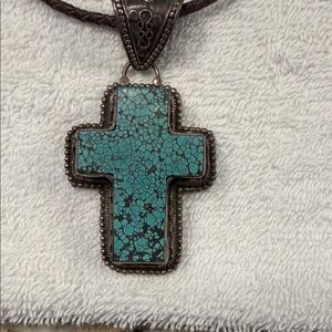 Turquoise Cross Pendant Necklace
